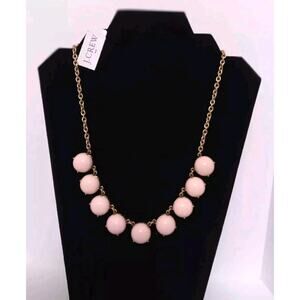 J Crew Necklace Choker Glass Pastel Pink Cabochons With Tags Goldtone Prong Set